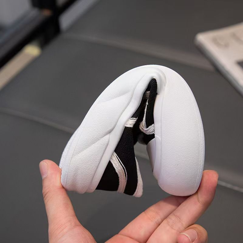 Kids' Tweed & Canvas Sneakers - Breathable Low-Top Casual Shoes, Soft Sole Hook-and-Loop Sneakers for Boys & Girls