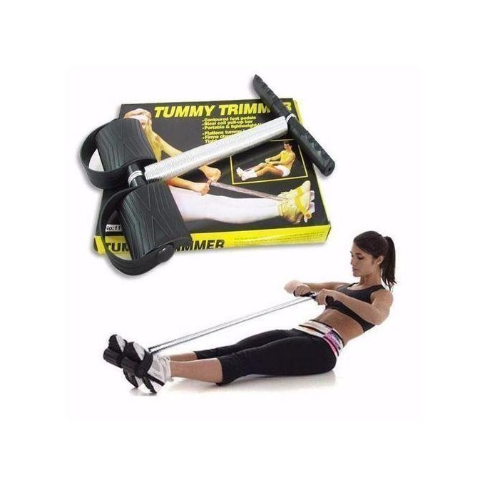 Elastic Tummy Trimmer Elastic Sit Up Pull Rope Pedal Resistance Band Powerful Spring Drawstring Tummy Trimmer Equipment Portable Home Gym with Elastic Bodybuilding Fitness Slimming Training