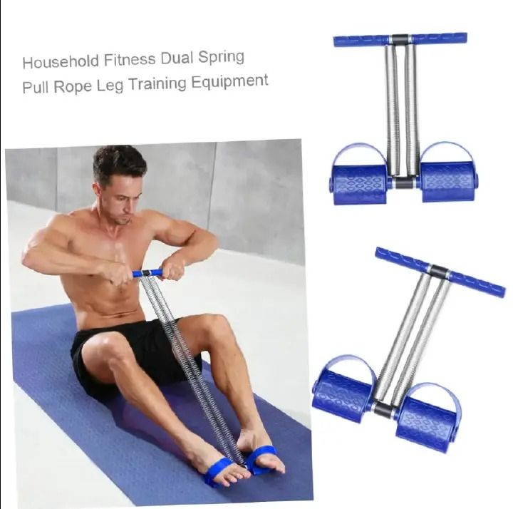 Elastic Tummy Trimmer Elastic Sit Up Pull Rope Pedal Resistance Band Powerful Spring Drawstring Tummy Trimmer Equipment Portable Home Gym with Elastic Bodybuilding Fitness Slimming Training