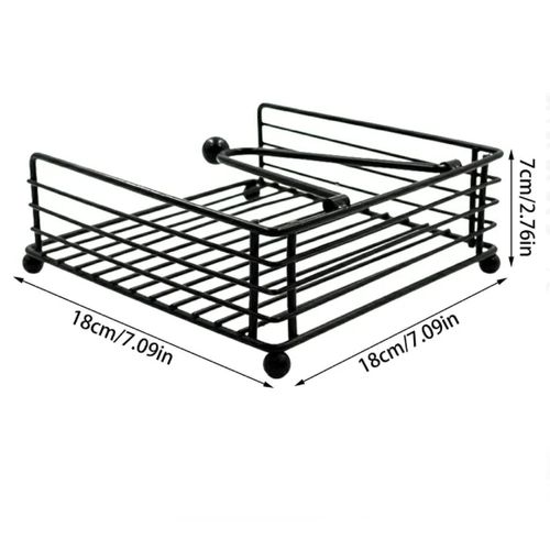 Modern Metallic Napkin/ Serviettes Holder, With Flip Close And Bamboo Base For Kitchen Counter Top ,dinning And Countertop Decor