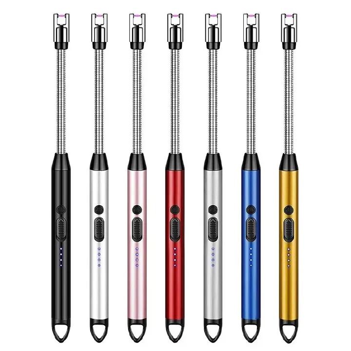 Rechargeable Lighters Kitchen Tools Travel Outdoors BBQ Windproof Arc Pulse Fire Igniter 360° Free Rotation USB Charging Gas Cooker Ignition Appliances Matches Home Candle lighter Christmas gift