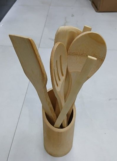 5 In 1 Mwiko Set. Made of non-toxic food grade bamboo wood. Easy to clean and it's convenient to use. Dish washer safe.