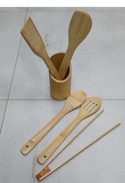 5 In 1 Mwiko Set. Made of non-toxic food grade bamboo wood. Easy to clean and it's convenient to use. Dish washer safe.