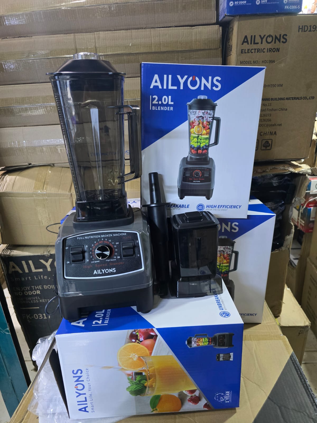 Ailyons 2 in 1 Commercial Blender Heavy Duty 3500W with Grinder – Professional High-Speed Blender for Smoothies, Juices, Spices & Ice Crushing – Durable Jar & Stainless Steel Blades