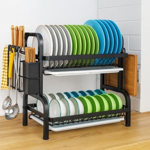▪️Premium Quality ▪️2-Tier High-Quality Carbon Steel Dish Rack / Dish Drainer▪️🥢Provides ample space for drying dishes on two levels.🍂🥢🥢Made from high-quality carbon steel for durability and stabi