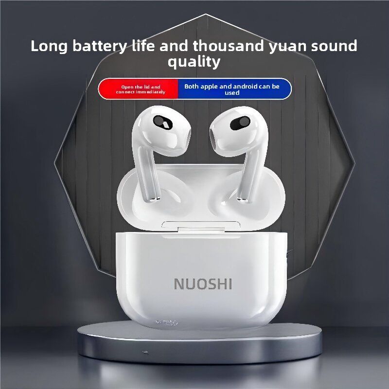 NUOSHI Air Pro NS2  Heavy bass Earpods Wireless Bluetooth Earphone Super Long batterylife 40H Single ear 4.3g 5.3 Touch Control for all Smart phone