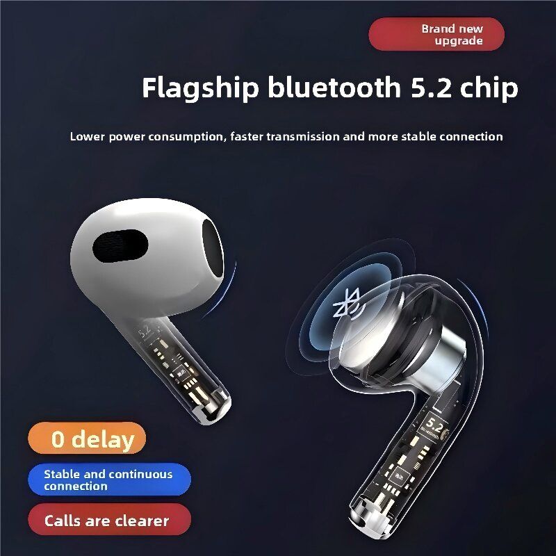 NUOSHI Air Pro NS2  Heavy bass Earpods Wireless Bluetooth Earphone Super Long batterylife 40H Single ear 4.3g 5.3 Touch Control for all Smart phone