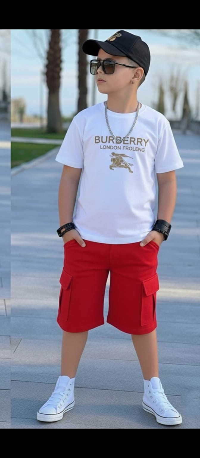 NEW ARRIVALS!!!!!  BURBERRY SET ,( short and tshirt ) 3yrs to 12 yrs ,,good quality ,,