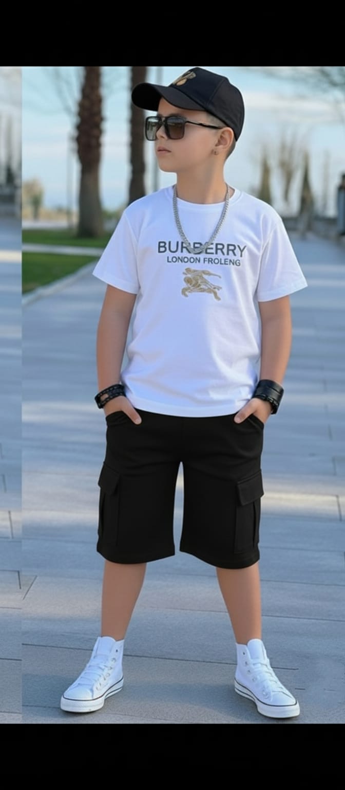 NEW ARRIVALS!!!!!  BURBERRY SET ,( short and tshirt ) 3yrs to 12 yrs ,,good quality ,,