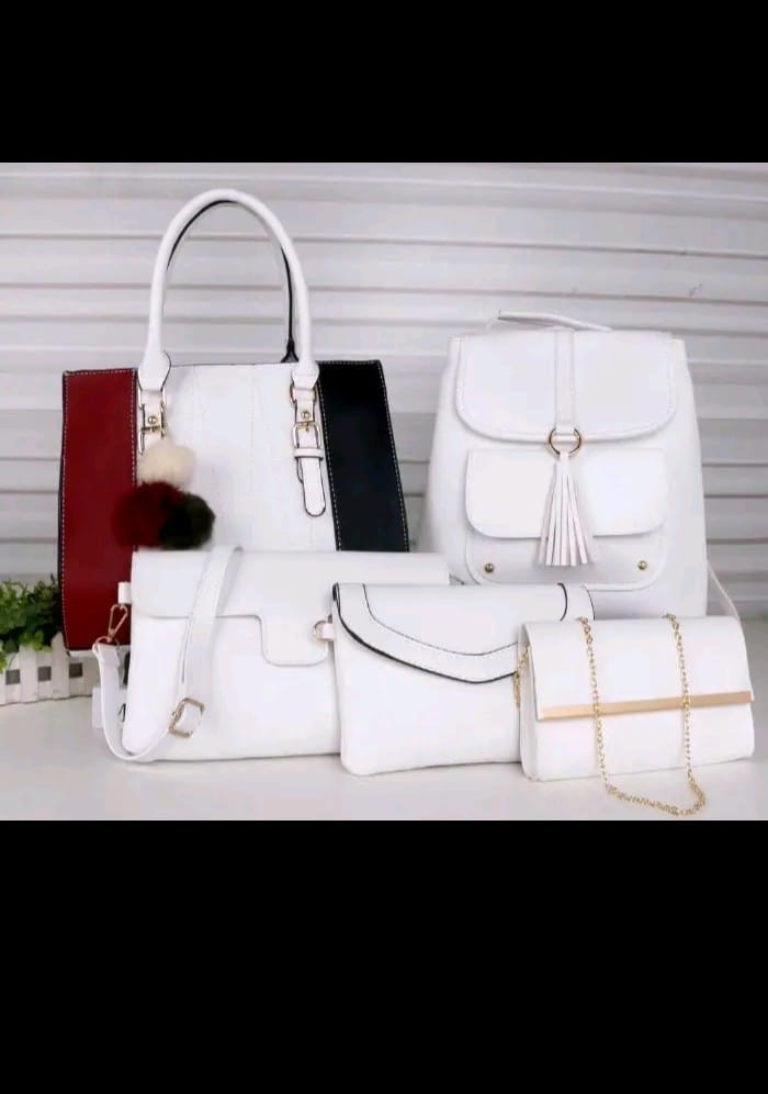 Classic ⚡5 in 1🔥 Handbags For Ladies Women handBags Lady Bags Purse Clutch PU leather Shoulder Bags Lady Purse, laptop backpack, sling tote bag and Wallet