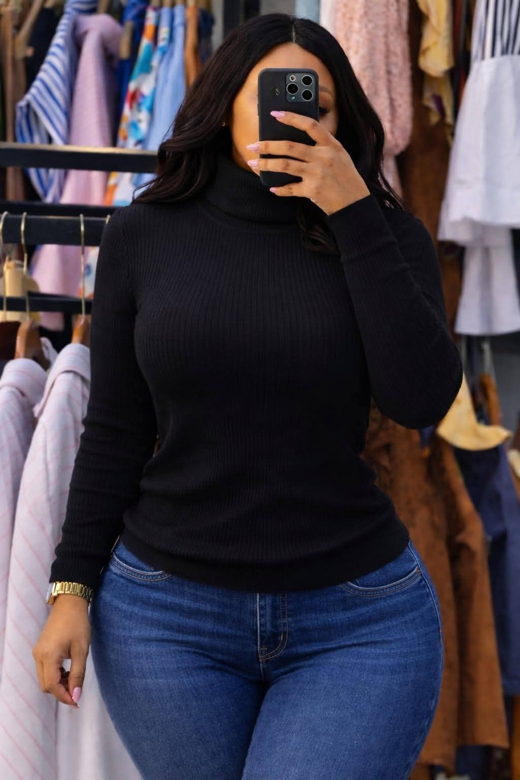 Women Turtleneck Pullover Sweater Free Size Ladies Pull Neck Top Soft Warm Knit Stretchy Elegant Casual Winter Top for Office Travel Daily Wear