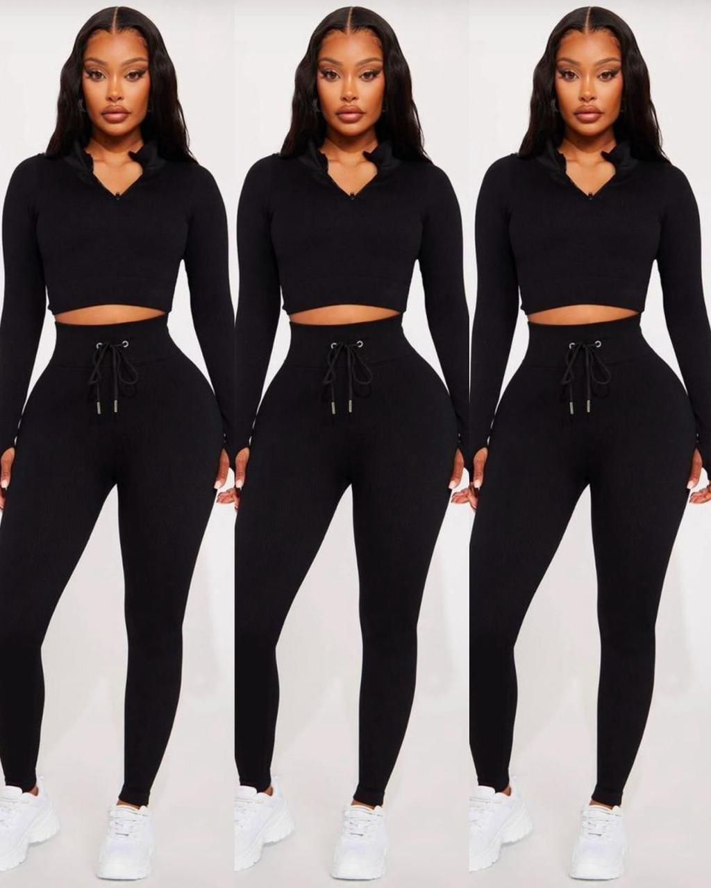 Women Gym Set Workout Outfit Ladies Fitness Sportswear Two Piece Activewear Set Breathable Stretchy Gym Wear for Yoga Running Training Comfortable Athletic Wear