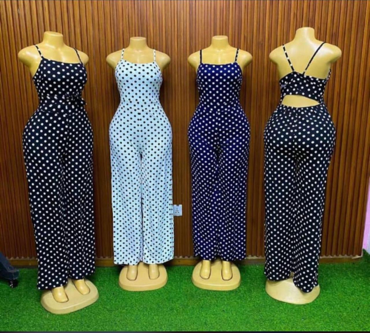 Women Polka Dot Jumpsuit Stylish Ladies Polkadot One Piece Outfit Elegant Casual Jumpsuit for Women Fashion Romper for Parties Office and Casual Wear Sizes S M L XL