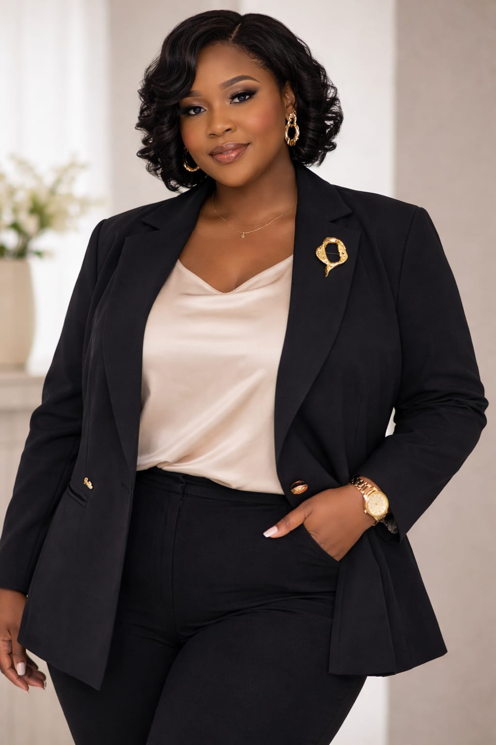 Women Official Blazer Elegant Ladies Formal Blazer Jacket Stylish Office Wear Business Suit Jacket for Women Smart Casual Work Blazer Sizes M to 6XL