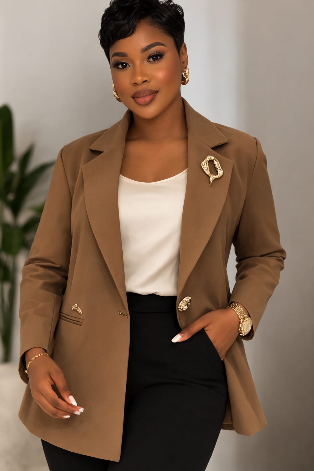 Women Official Blazer Elegant Ladies Formal Blazer Jacket Stylish Office Wear Business Suit Jacket for Women Smart Casual Work Blazer Sizes M to 6XL