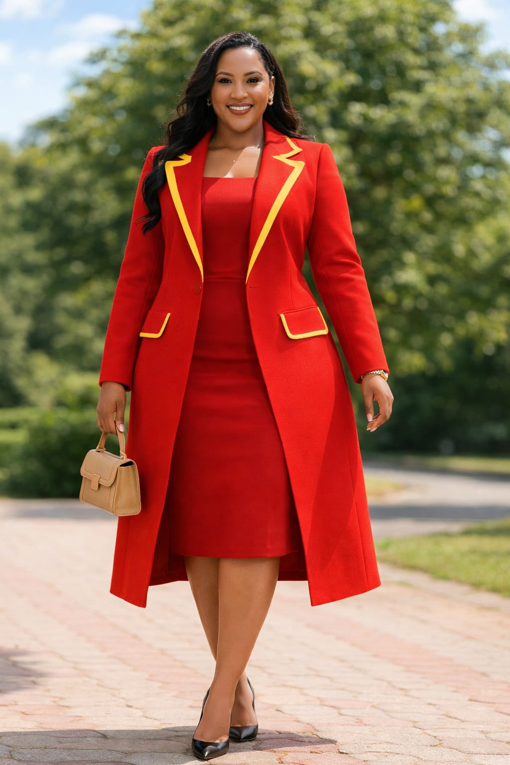 Women Semi Turkey Dress with Matching Coat Elegant Modest Two Piece Outfit Stylish Ladies Dress and Coat Set for Church Office Events and Formal Wear Sizes 46 to 54