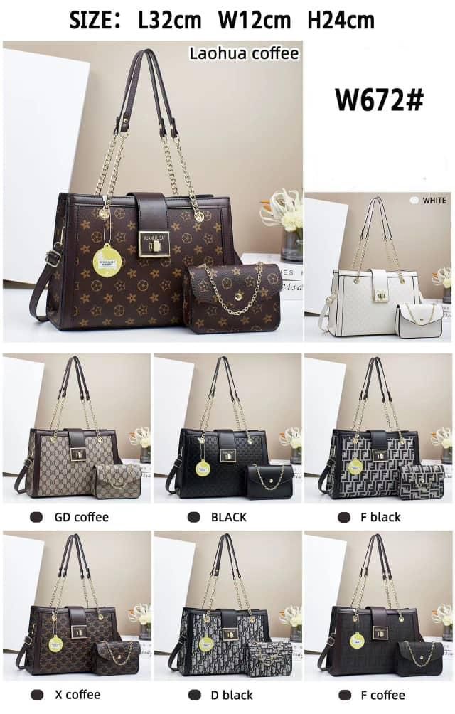 Women 2 in 1 PU Leather Handbag Set Stylish Ladies Shoulder Bag with Matching Pouch Elegant Fashion Tote Bag Durable Everyday Handbag for Work Travel and Casual Use