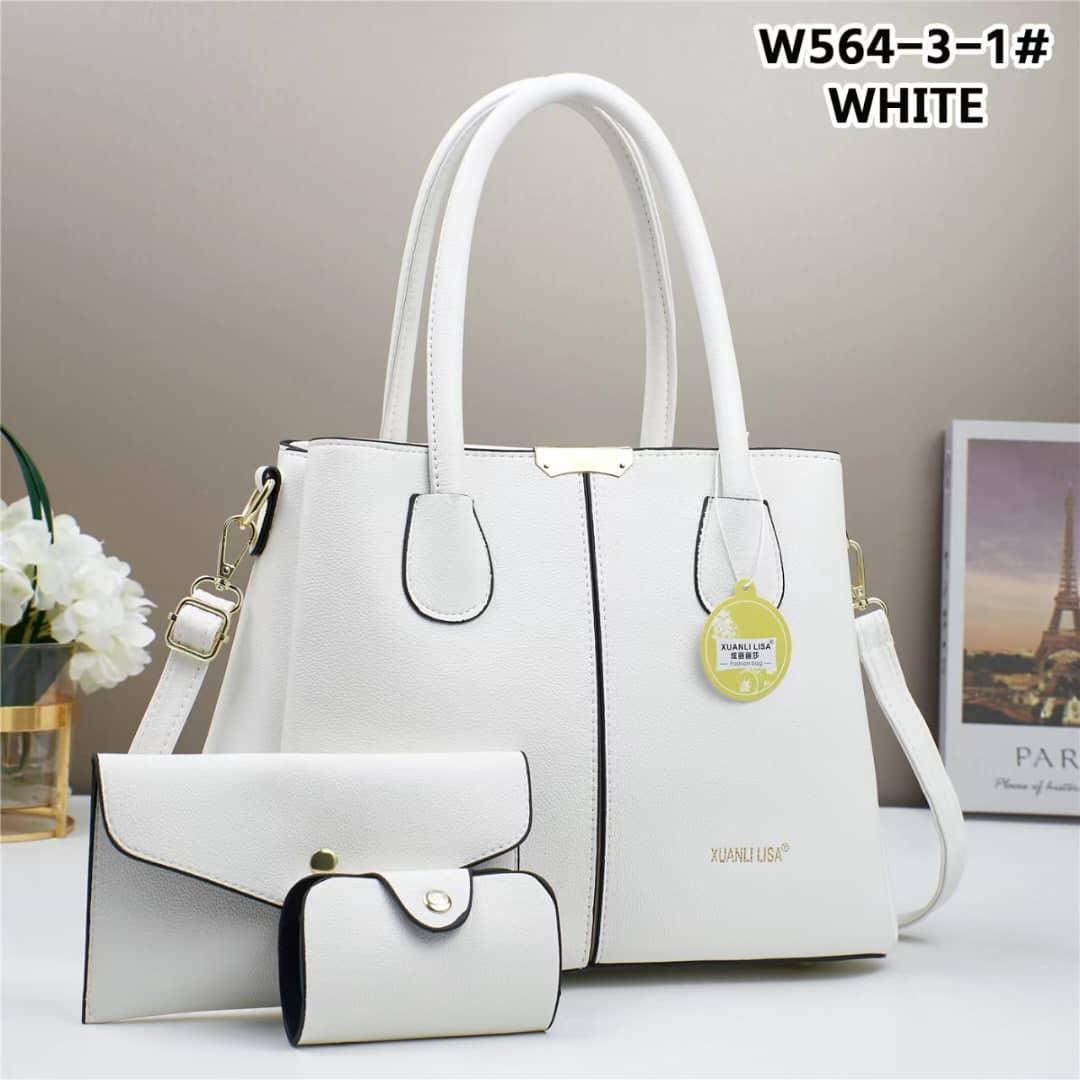 Women 3 in 1 PU Leather Handbag Set Stylish Ladies Tote Bag with Shoulder Bag and Wallet Elegant Fashion Handbag Set Durable Everyday Bags for Work Travel Shopping.