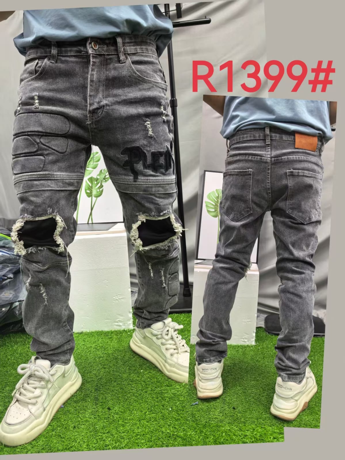 Men Ripped Designer Denim Jeans Stylish Ragged Distressed Jeans for Men Trendy Streetwear Slim Fit Fashion Denim Pants Casual Wear Durable Men Jeans Sizes 30 to 38