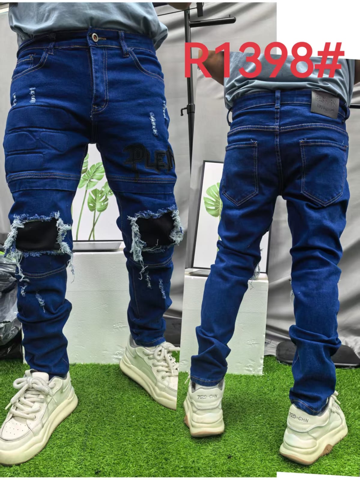 Men Ripped Designer Denim Jeans Stylish Ragged Distressed Jeans for Men Trendy Streetwear Slim Fit Fashion Denim Pants Casual Wear Durable Men Jeans Sizes 30 to 38