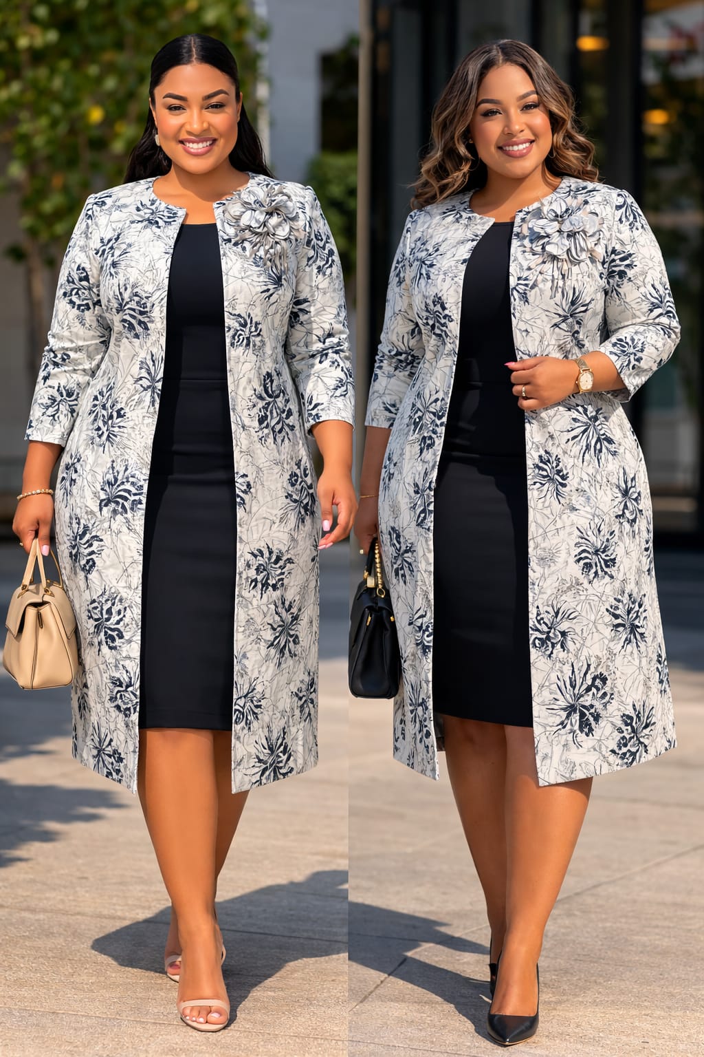 Women Semi Turkey Dress with Matching Coat Elegant Two Piece Ladies Outfit Stylish Modest Dress and Coat Set for Church Events Office Wear Special Occasions Sizes 46 to 54