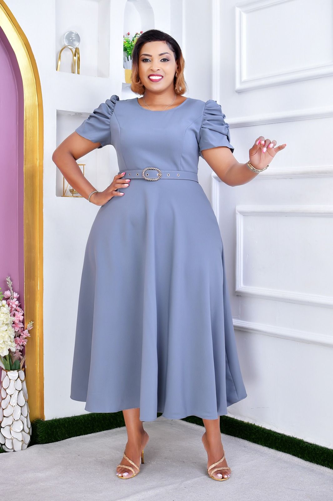 Women Beautiful Maxi Dress Elegant Long Plus Size Dress Stylish Ladies Casual and Formal Outfit Comfortable Flowing Fashion Dress for Church Parties Events Sizes 46 to 54