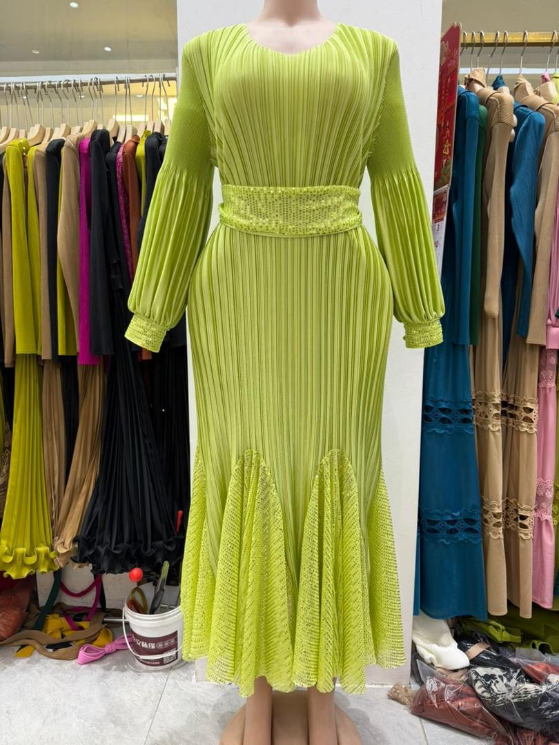 Women Semi Turkey Dress Elegant Maxi Dress Stylish Modest Ladies Outfit Comfortable Casual and Formal Wear for Church Events Travel Everyday Fashion Sizes 44 to 52