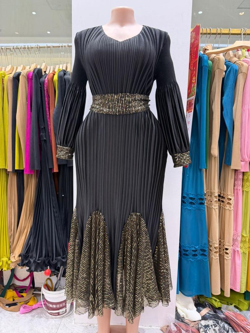 Women Semi Turkey Dress Elegant Maxi Dress Stylish Modest Ladies Outfit Comfortable Casual and Formal Wear for Church Events Travel Everyday Fashion Sizes 44 to 52