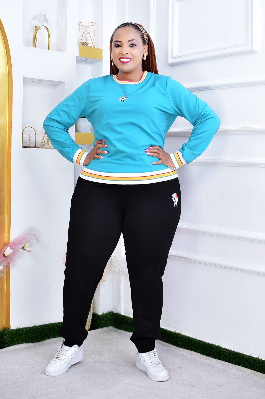 Women Semi Turkey 2 Piece Set Stylish Top and Trouser Outfit Plus Size Ladies Matching Set Comfortable Casual Elegant Wear for Office Travel Everyday Fashion Sizes XL to 5XL