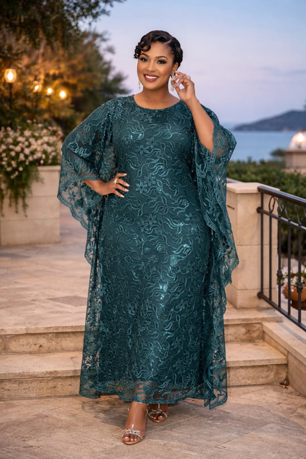 Women Embroidered Dera with Scarf Free Size Kaftan Dress Elegant Modest Outfit Stylish Ladies Loose Fit Comfortable Casual and Formal Wear for Travel Church One Size