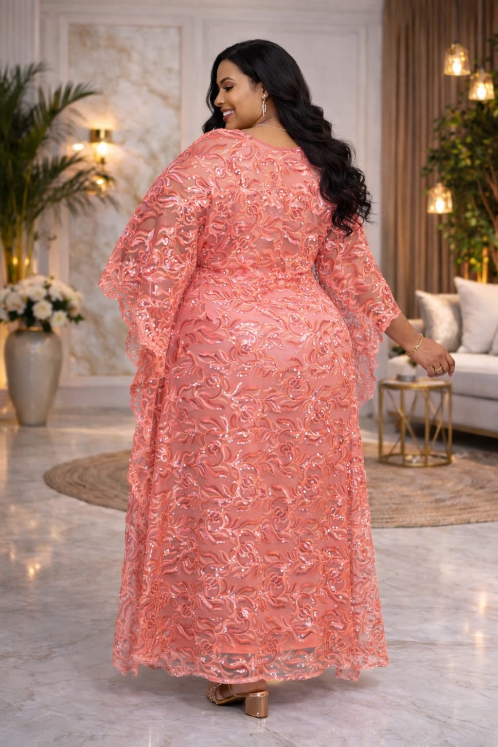 Women Embroidered Dera with Scarf Free Size Kaftan Dress Elegant Modest Outfit Stylish Ladies Loose Fit Comfortable Casual and Formal Wear for Travel Church One Size