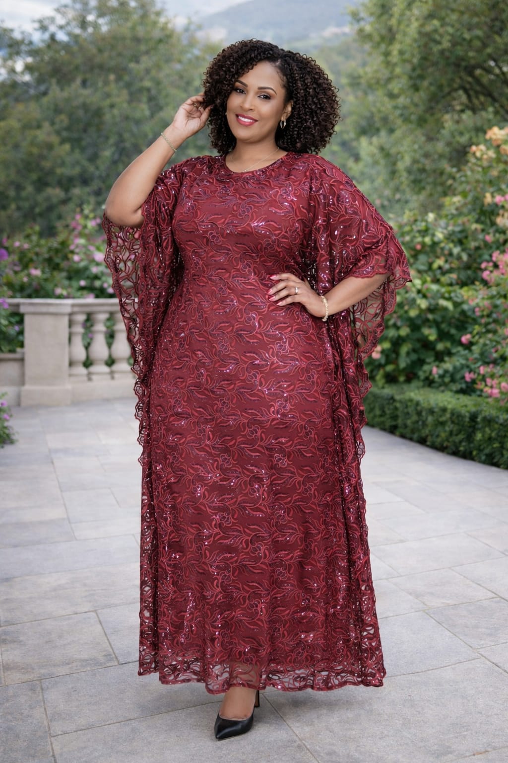 Women Embroidered Dera with Scarf Free Size Kaftan Dress Elegant Modest Outfit Stylish Ladies Loose Fit Comfortable Casual and Formal Wear for Travel Church One Size