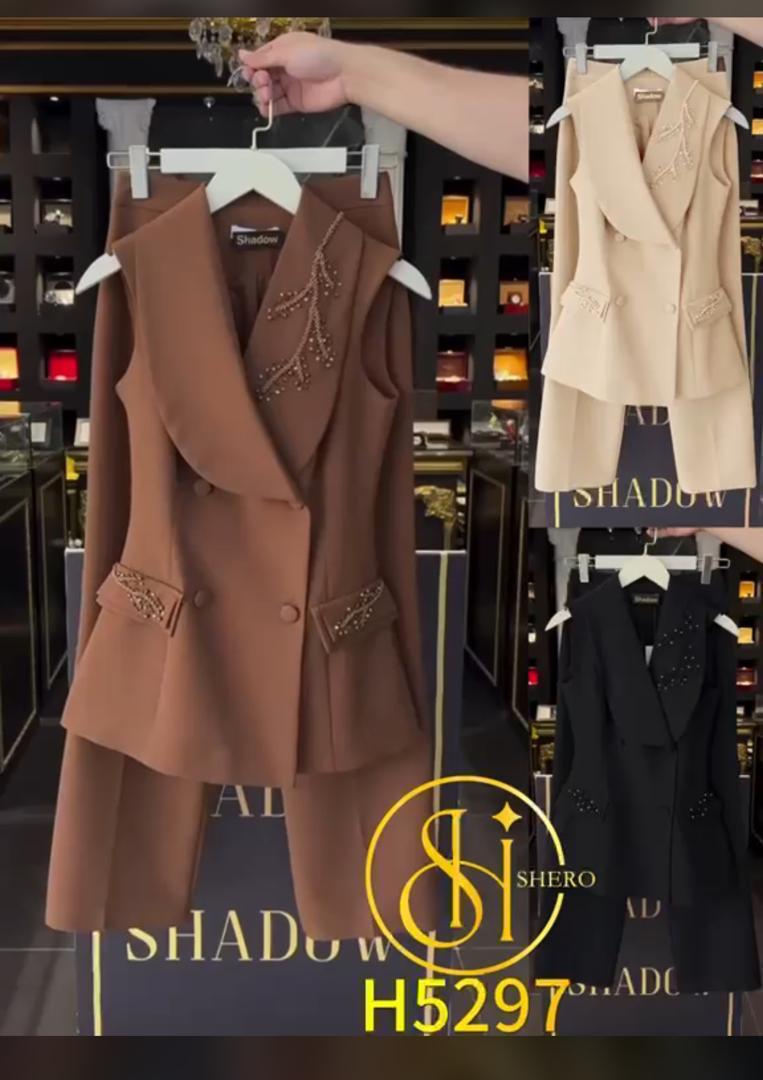 Women Official Sleeveless 2 Piece Suit Elegant Matching Blazer Vest and Trouser Set Stylish Formal Office Wear Ladies Business Outfit Comfortable Fashion Sizes M to 2XL