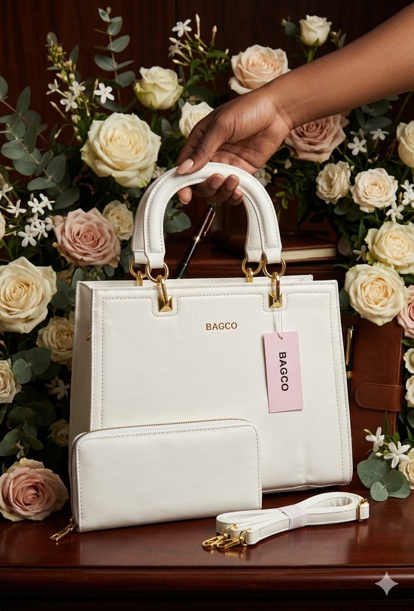 Women 2 in 1 PU Leather Handbag Set Stylish Ladies Shoulder Bag and Inner Pouch Elegant Durable Fashion Tote Bag for Work Travel Everyday Use Spacious Design