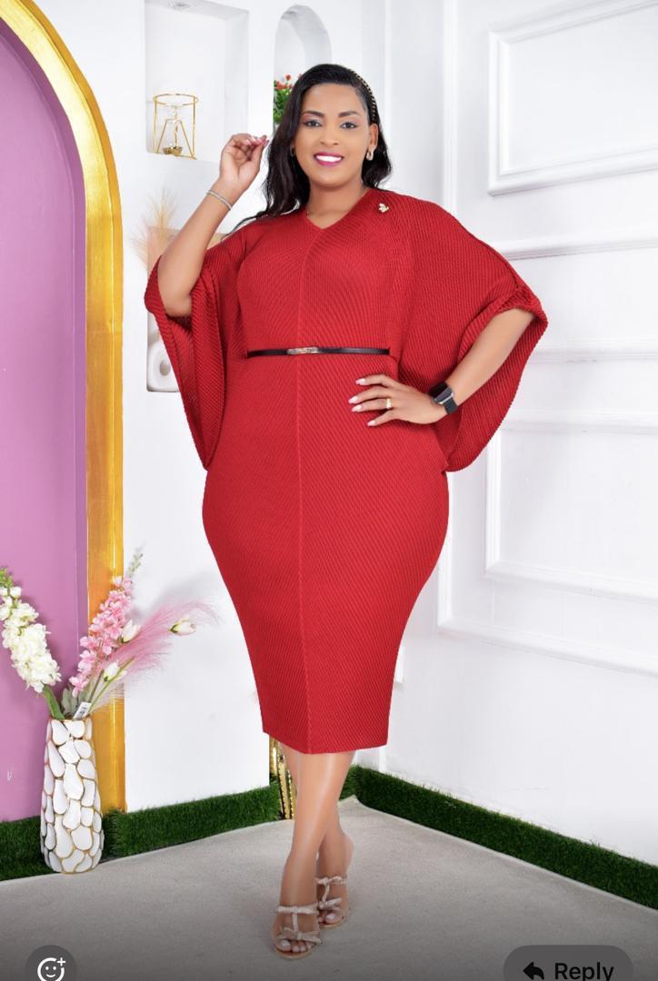 Women Semi Turkey Mid Dress Cute Stylish Midi Dress Elegant Casual Outfit Comfortable Fashion Wear for Office Church Travel Everyday Look Soft Fabric Sizes 44 to 52