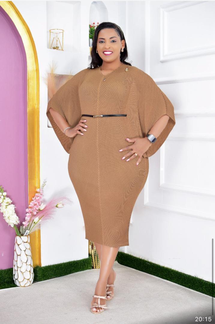 Women Semi Turkey Mid Dress Cute Stylish Midi Dress Elegant Casual Outfit Comfortable Fashion Wear for Office Church Travel Everyday Look Soft Fabric Sizes 44 to 52