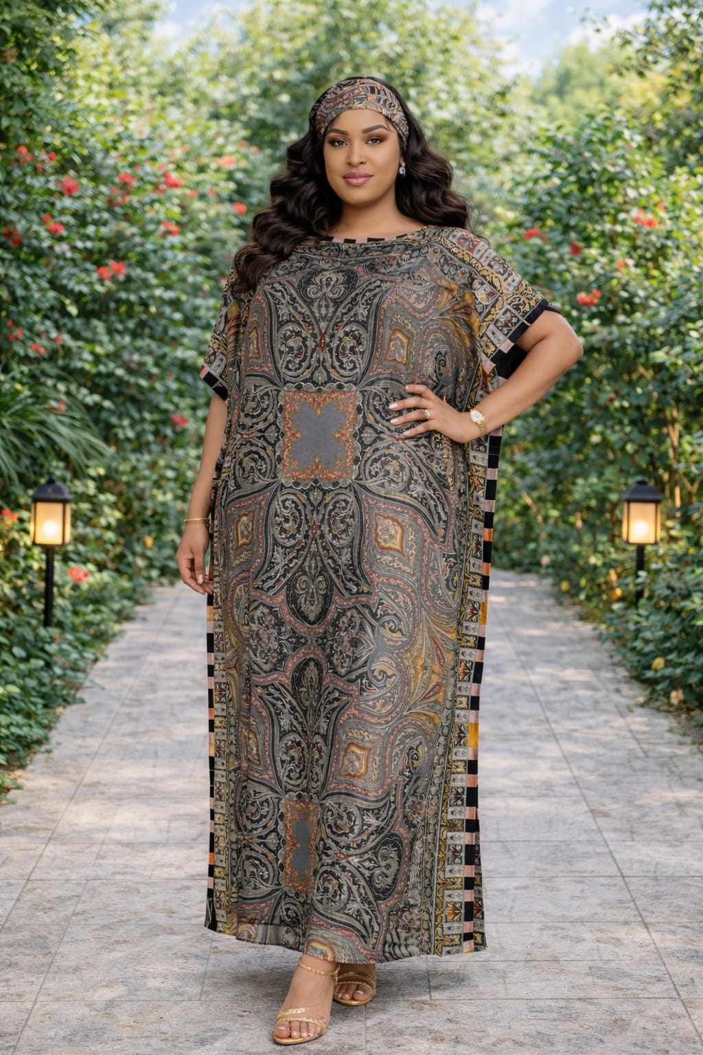 Women Silk Dera Free Size Elegant Kaftan Dress Soft Flowy Boubou Style Outfit Comfortable Stylish Ladies Wear for Home Travel Events Casual Fashion One Size Fits Most