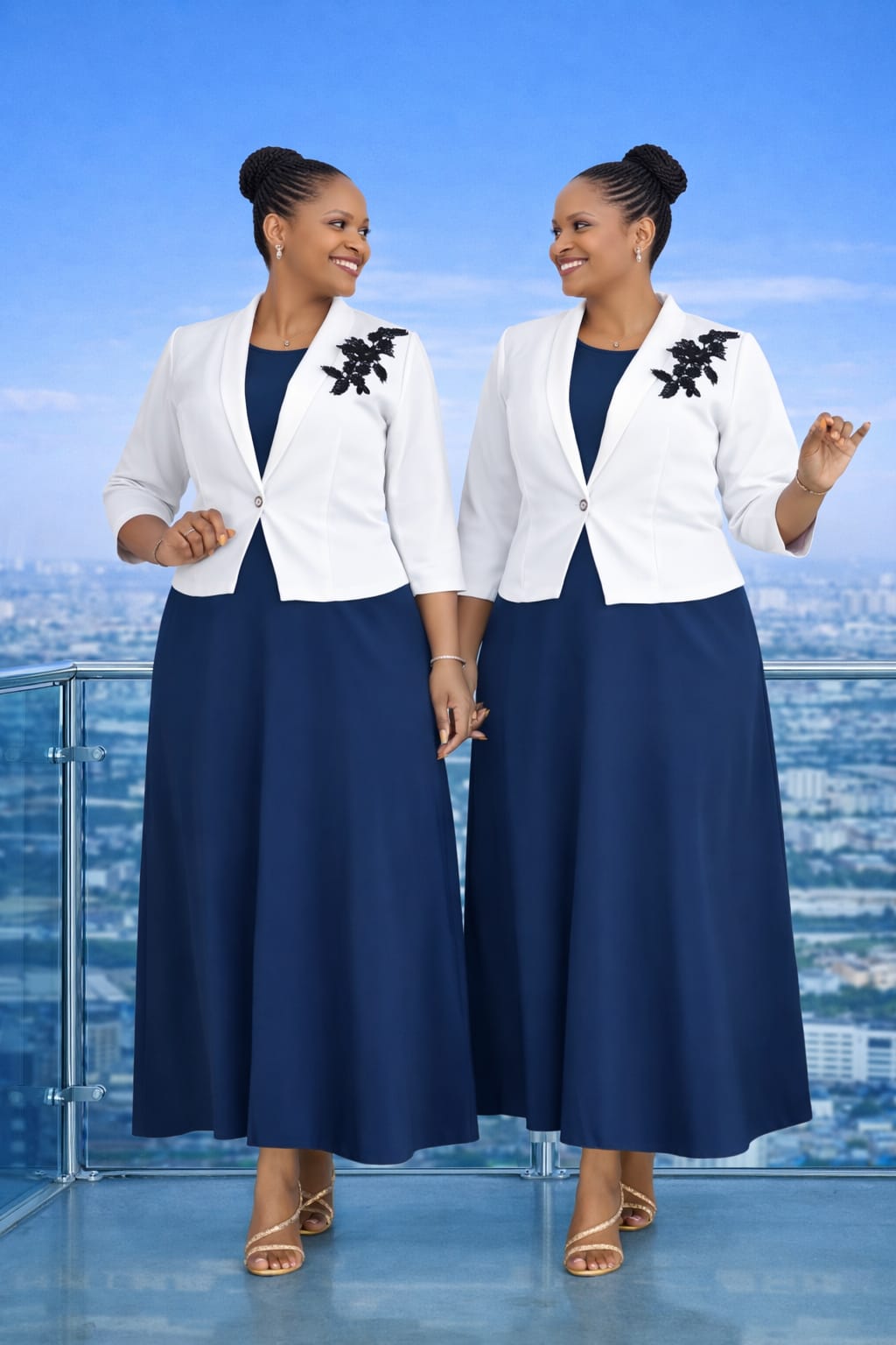 Women Semi Turkey Maxi Dress with Coat Elegant 2 Piece Outfit Stylish Long Dress and Jacket Set Comfortable Fashion Wear for Office Church Events Sizes 44 to 52