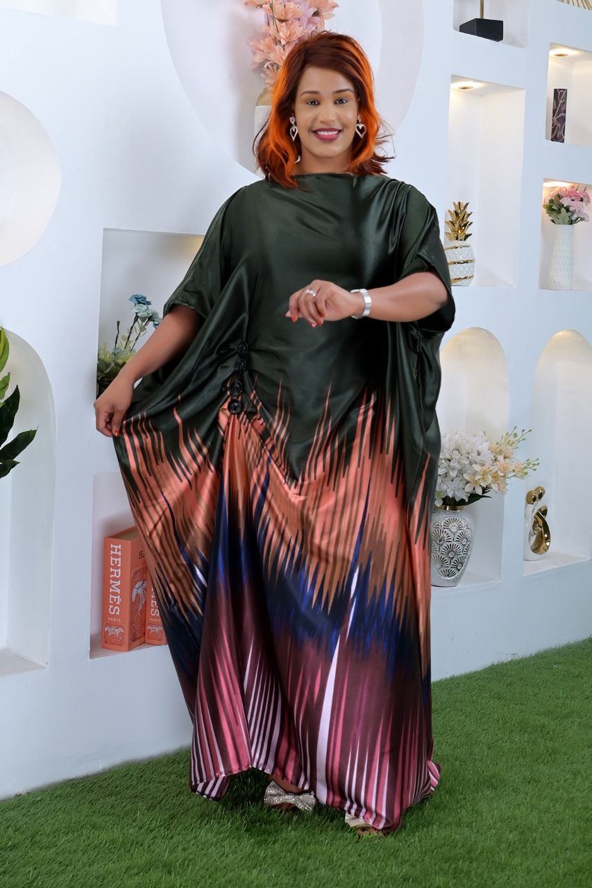 Women Kaftan Dress New Print Free Size Adjustable Belt Inside Elegant Loose Fit Comfortable Breathable Fabric Stylish Casual Wear Maxi Dress for All Body Types