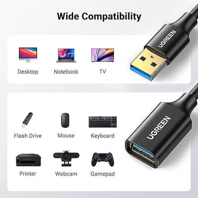 1.5M USB Extension Cable – High-Speed USB 2.0 Male to Female Data Cable for Computer, Flash Drive, Keyboard & Other Devices