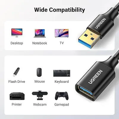 1.5M USB Extension Cable – High-Speed USB 2.0 Male to Female Data Cable for Computer, Flash Drive, Keyboard & Other Devices