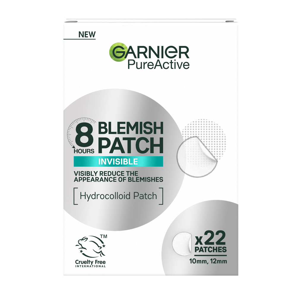 Garnier Pure Active 8hr Invisible Pimple Patch, Enriched with Hydrocolloid that Reduce Pimple Size in 8 hours - 22 pcs