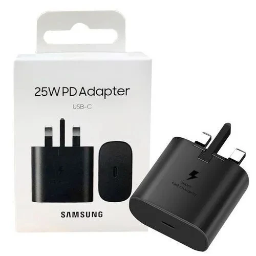 Original Samsung 25 Watts Fast Charger Adapter for Galaxy A17,A16,A07,A06,A26,A15,A25,A05,A05S,A06,S23FE With Type C Output