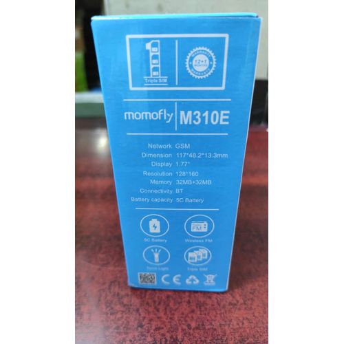 [ NEW ARRIVAL ] Momofly M310E 32 MB RAM featured phone Triple SIM Regular 5C Battery, 1.77 Inch display with Bluetooth connectivity Wireless FM and Bright Torch featured phones