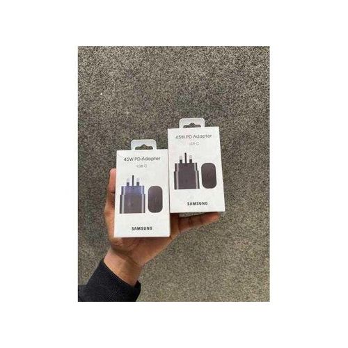 Original Samsung 45 Watts Fast Charger Adapter for Galaxy A17,A16,A07,A06,A26,A15,A25,A05,A05S,A06,S23FE With Type C Output - Adapter only