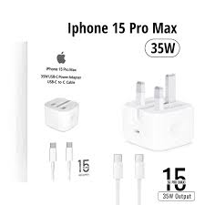 Apple 35W Original Fast Charger Adapter for iPhone 15 / 15 Pro / 15 Pro Max – USB-C to USB-C Fast Charging Cable Compatible with USB-C iPhones