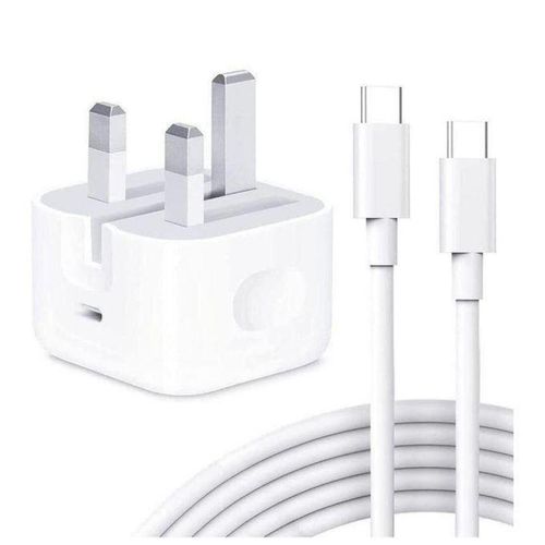 Apple 35W Original Fast Charger Adapter for iPhone 15 / 15 Pro / 15 Pro Max – USB-C to USB-C Fast Charging Cable Compatible with USB-C iPhones