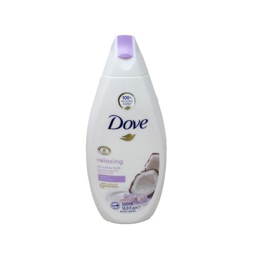Dove Relaxing Coconut Milk And Jasmine Petals Body Wash 500ml nourish your skin while providing a calming shower experience