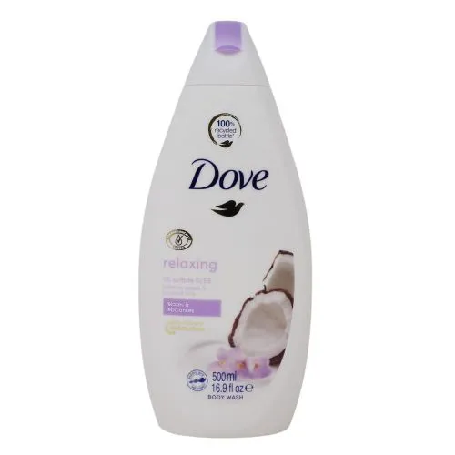 Dove Relaxing Coconut Milk And Jasmine Petals Body Wash 500ml nourish your skin while providing a calming shower experience