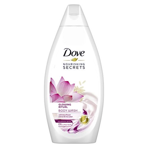 Dove Nourishing Secrets Glowing Ritual Body Wash With Lotus Flower Extracts & Rice Water – 500ml Brand: Dove - Gives you softer, smoother skin after just one shower
